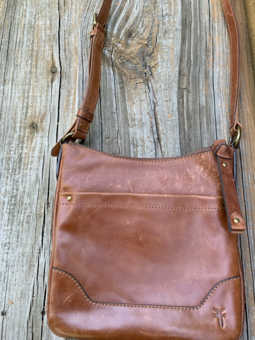 Frye brown Leather Crossbody Bag with Subtle Logo